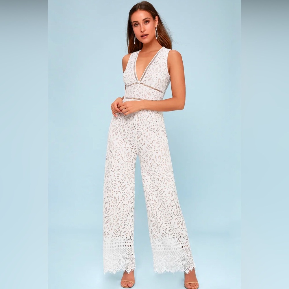 Lulu’s Amora White Lace Jumpsuit - Picture 3 of 6